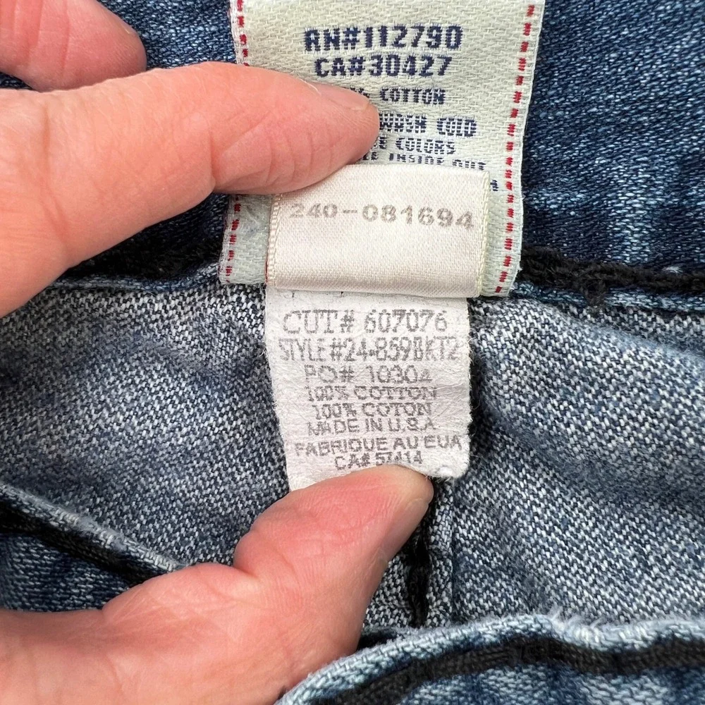 True Religion Ricky Super‎ T Jeans Size 44 Blue Mens Black Contrast Stitch USA